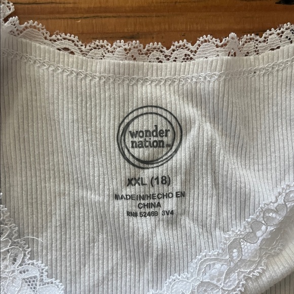 Wonder Nation White Lace Trim Short Sleeve Top - Picture 2 of 4